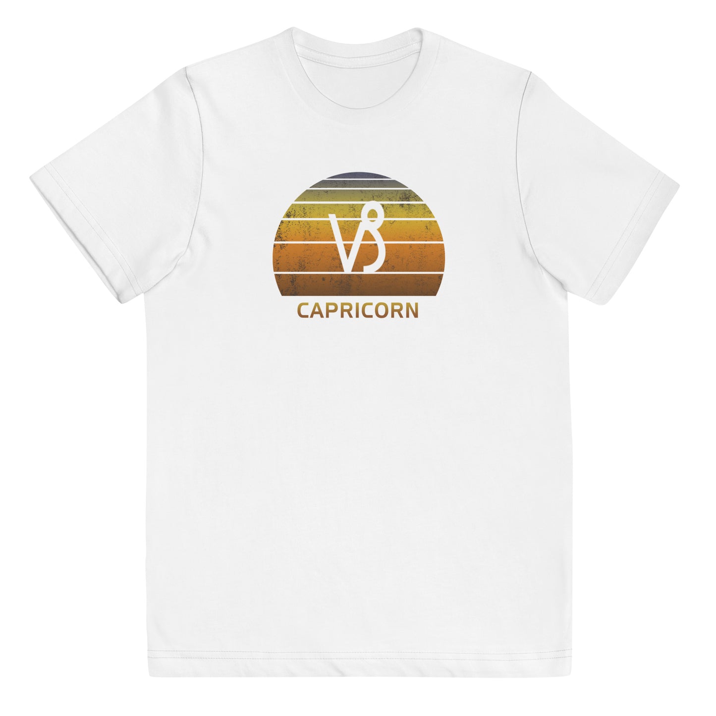 Capricorn Zodiac Sign Youth Jersey T-Shirt Symbol Astrology Retro Birthday Gift Present