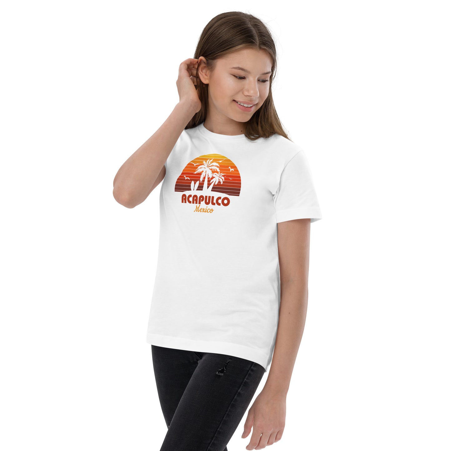 Acapulco Mexico Sunset Retro Souvenir Beach Youth jersey T-Shirt