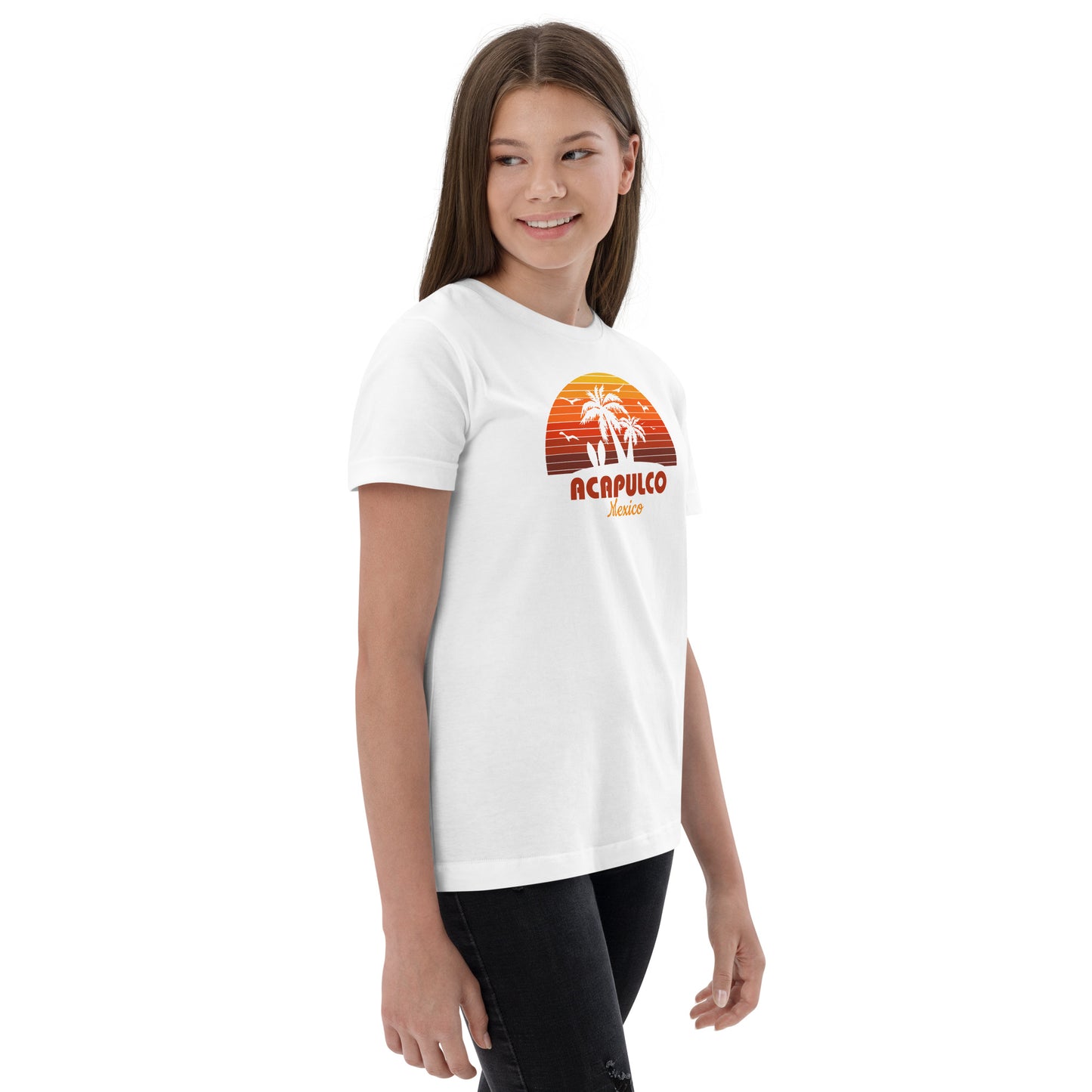 Acapulco Mexico Sunset Retro Souvenir Beach Youth jersey T-Shirt