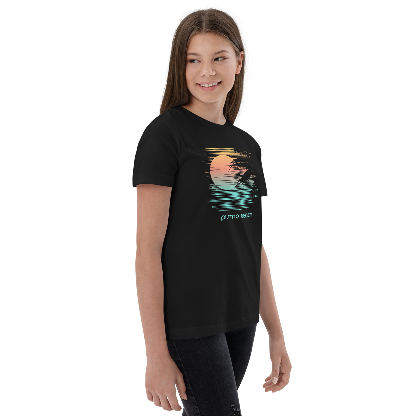 Artistic Pismo Beach California Palm Tree Vacation Souvenir Youth Jersey T-Shirt