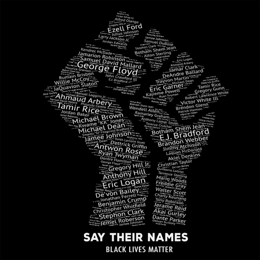 Say Their Names Black Lives Matter African American BLM Protest Unisex Hoodie Top Sweatshirt