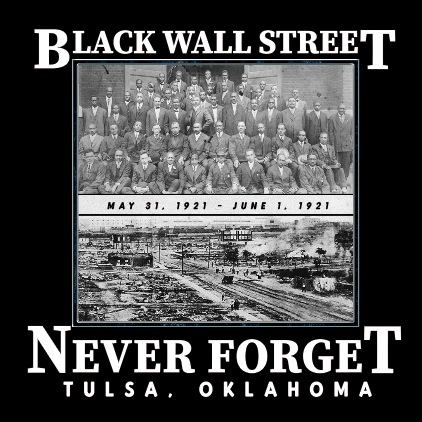 Black Wall Street African American History Tulsa Massacre Women's Racerback Tank Top