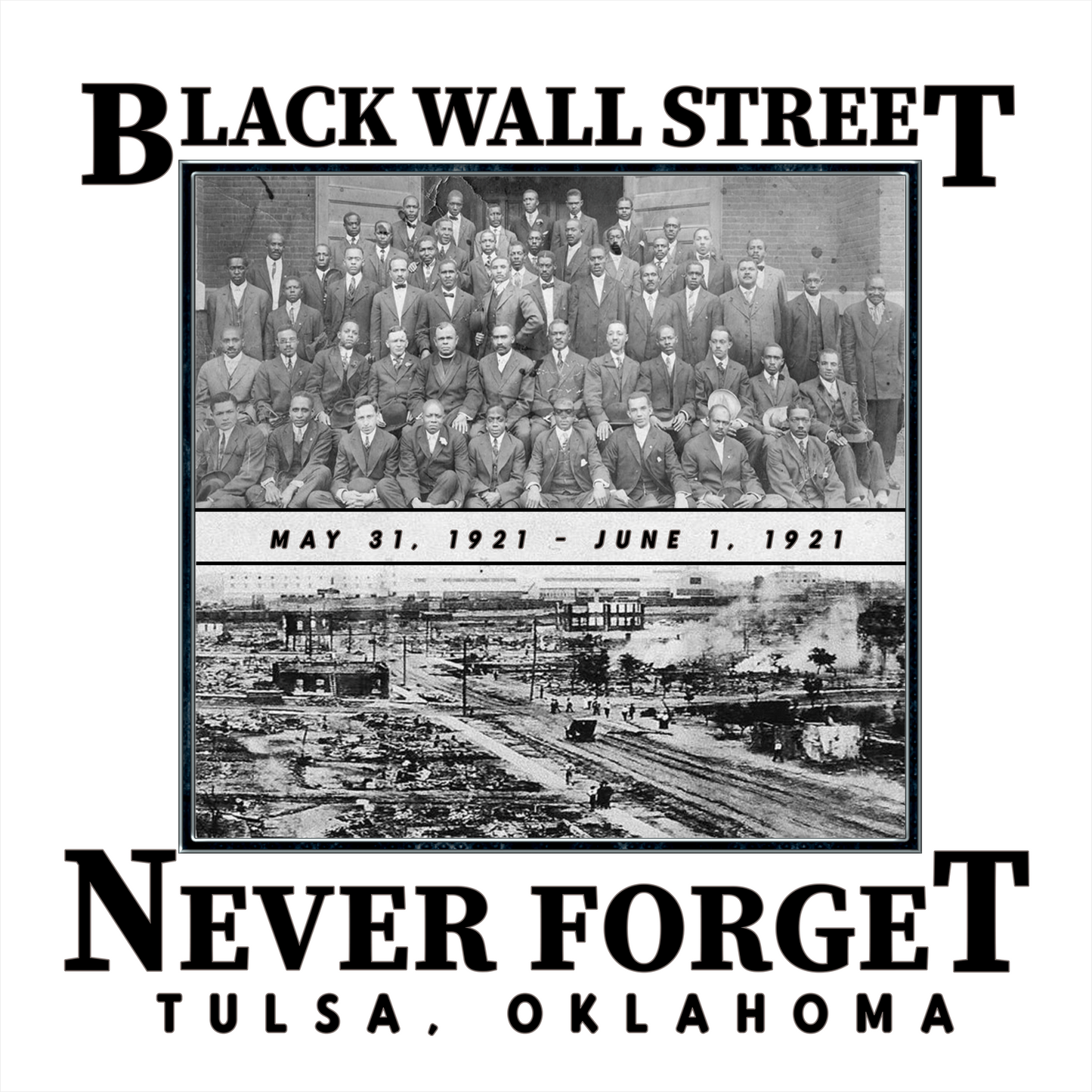 Black Wall Street African American History Tulsa Oklahoma Massacre Women's Racerback Tank Top