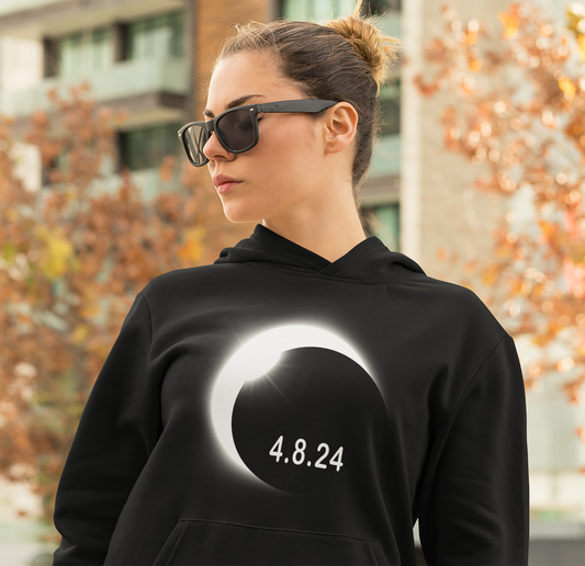 2024 Solar Eclipse Souvenir Memento April 8 Unisex Hoodie Top Sweatshirt