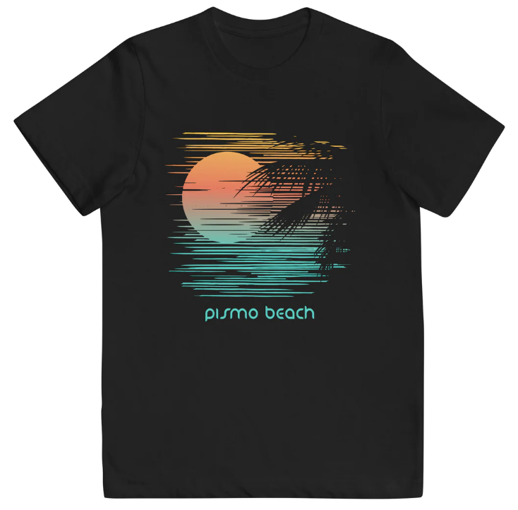 Artistic Pismo Beach California Palm Tree Vacation Souvenir Youth Jersey T-Shirt