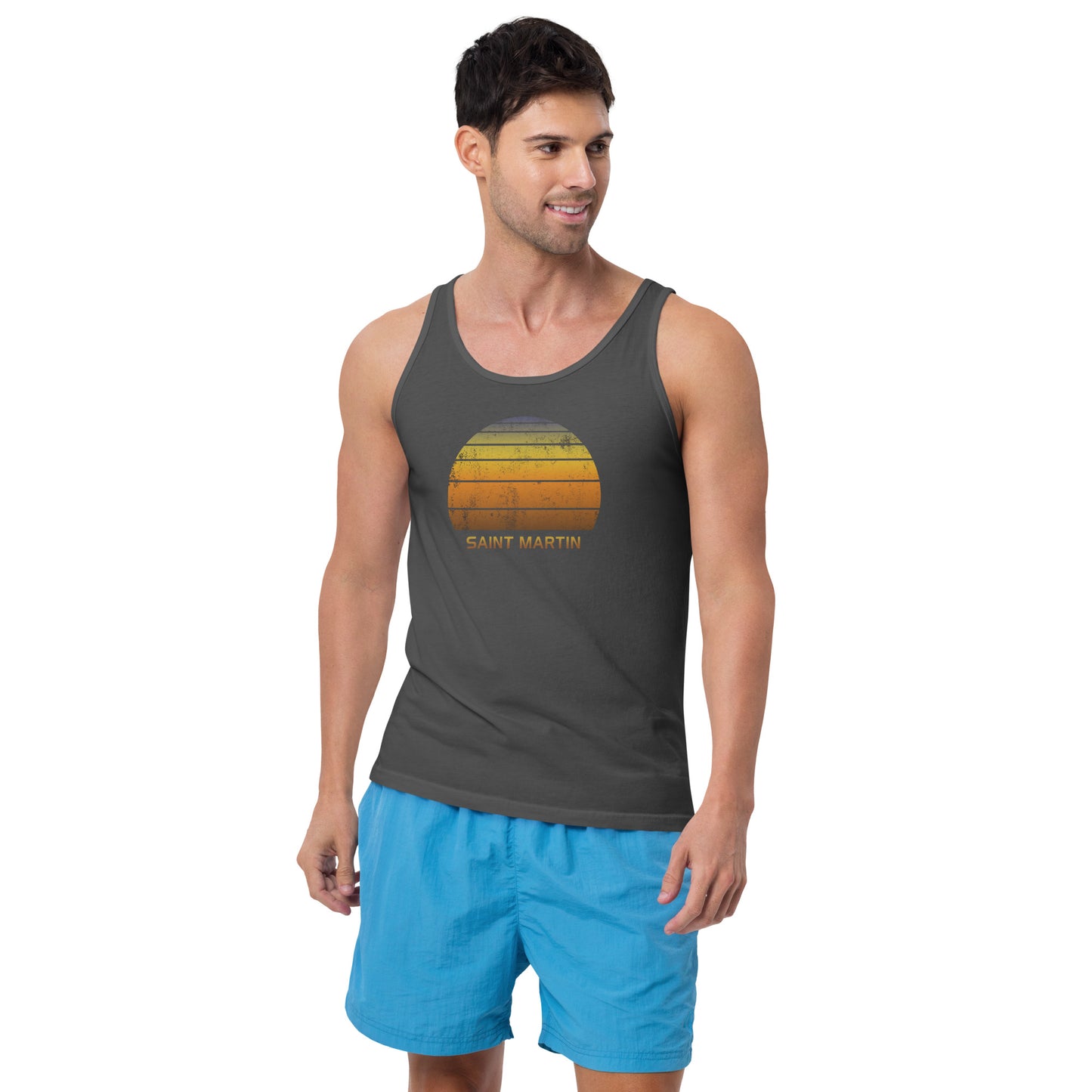 Retro Saint Martin Vacation Souvenir Unisex Tank Top