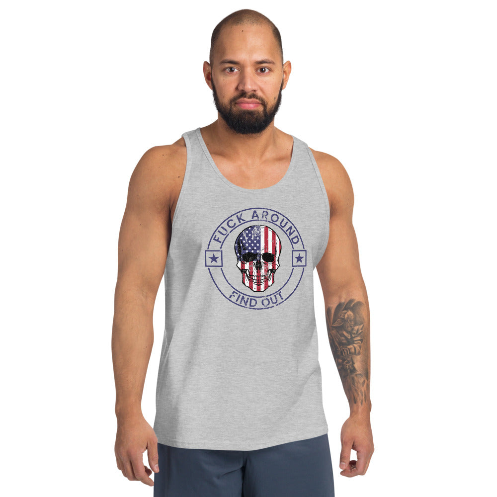 Funny Fuck Around & Find Out FAFO Vulgar Quote 4th Of July USA Flag  Unisex Tank Top