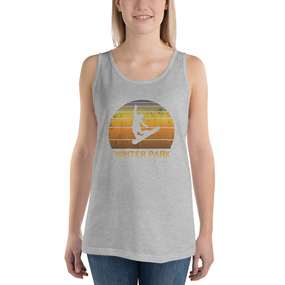 Retro Winter Park Colorado Snowboarding Fan Unisex Tank Top