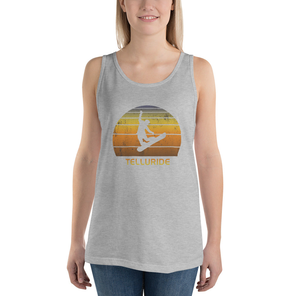 Retro Telluride Colorado Snowboarding Fan Unisex Tank Top