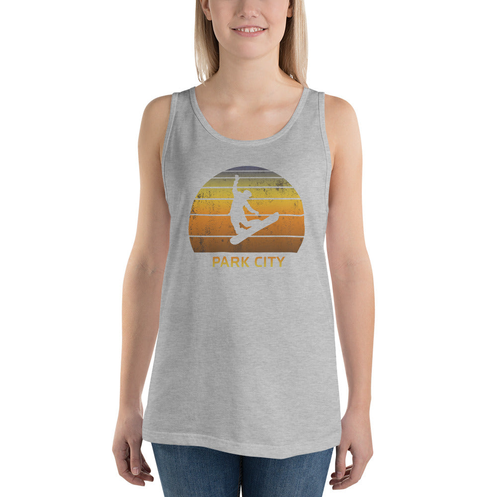 Retro Park City Utah Snowboarding Fan Unisex Tank Top