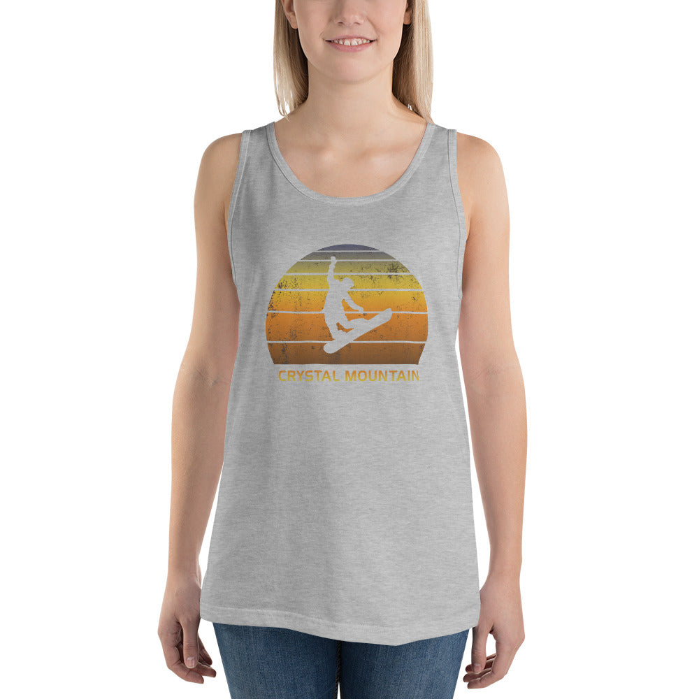 Retro Crystal Mountain Snowboarding Fan Unisex Tank Top