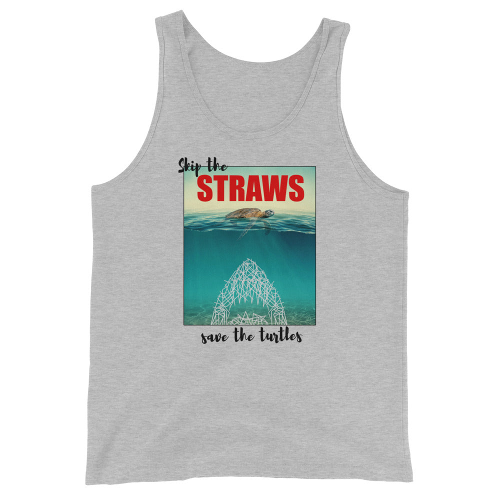 Skip The Straw Save The Turtles Climate Awareness Unisex Tank Top