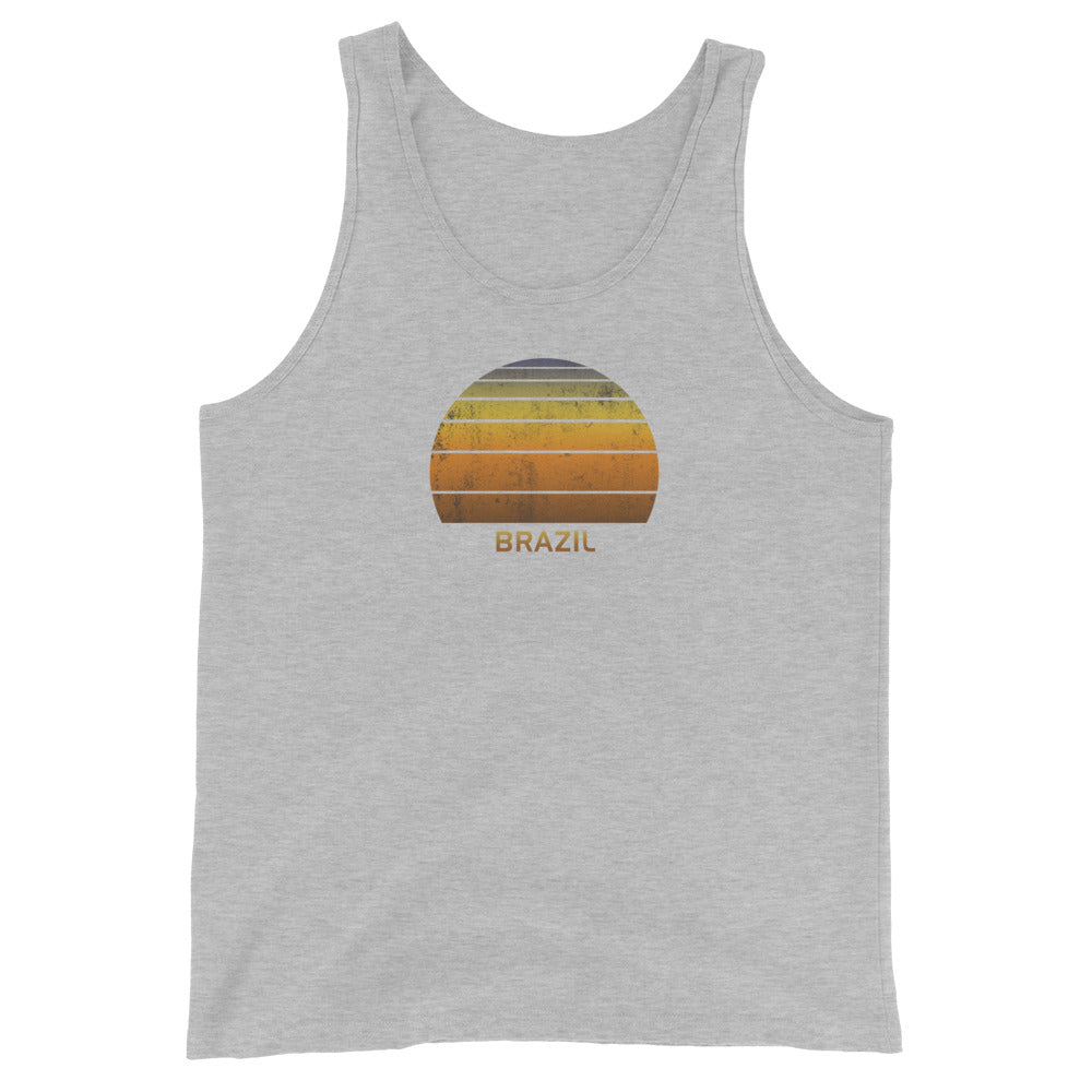 Retro Brazil Vacation Souvenir Sunset Unisex Tank Top