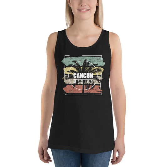 Cool Cancun Mexico Beach Palm Tree Vacation Souvenir Unisex Tank Top