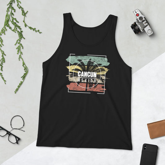 Cool Cancun Mexico Beach Palm Tree Vacation Souvenir Unisex Tank Top