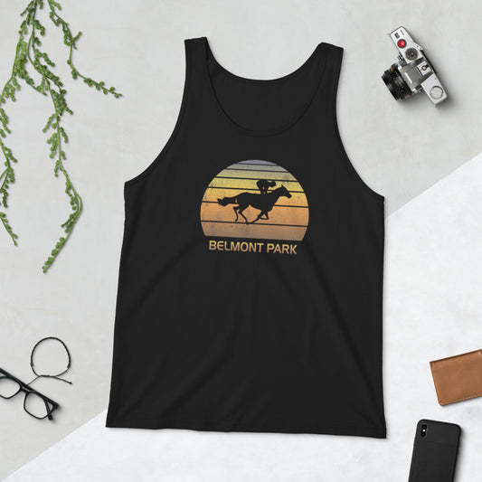 Retro Belmont Horse Racing Track Derby Fan Unisex Tank Top