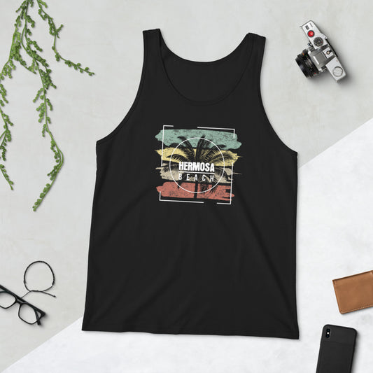 Cool Hermosa Beach California Palm Tree Vacation Souvenir Unisex Tank Top