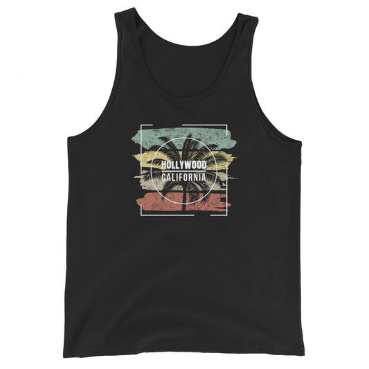 Cool Hollywood California  Palm Tree Vacation Souvenir Unisex Tank Top