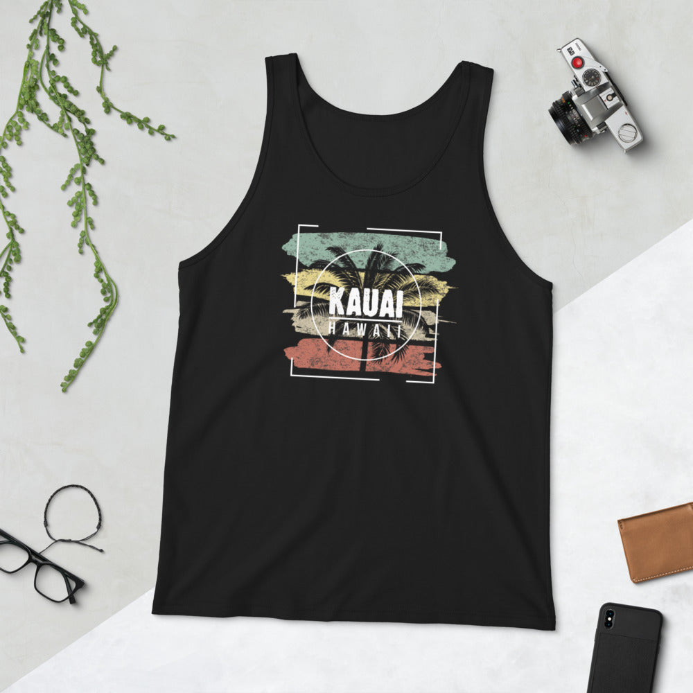 Cool Kauai Hawaii Beach Palm Tree Vacation Souvenir Unisex Tank Top