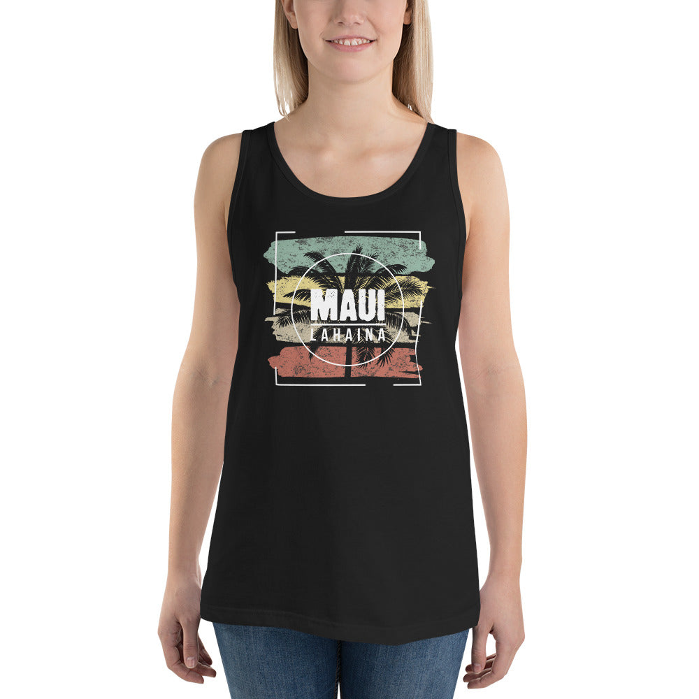 Cool Lahaina Maui Hawaii Beach Palm Tree Vacation Souvenir Unisex Tank Top