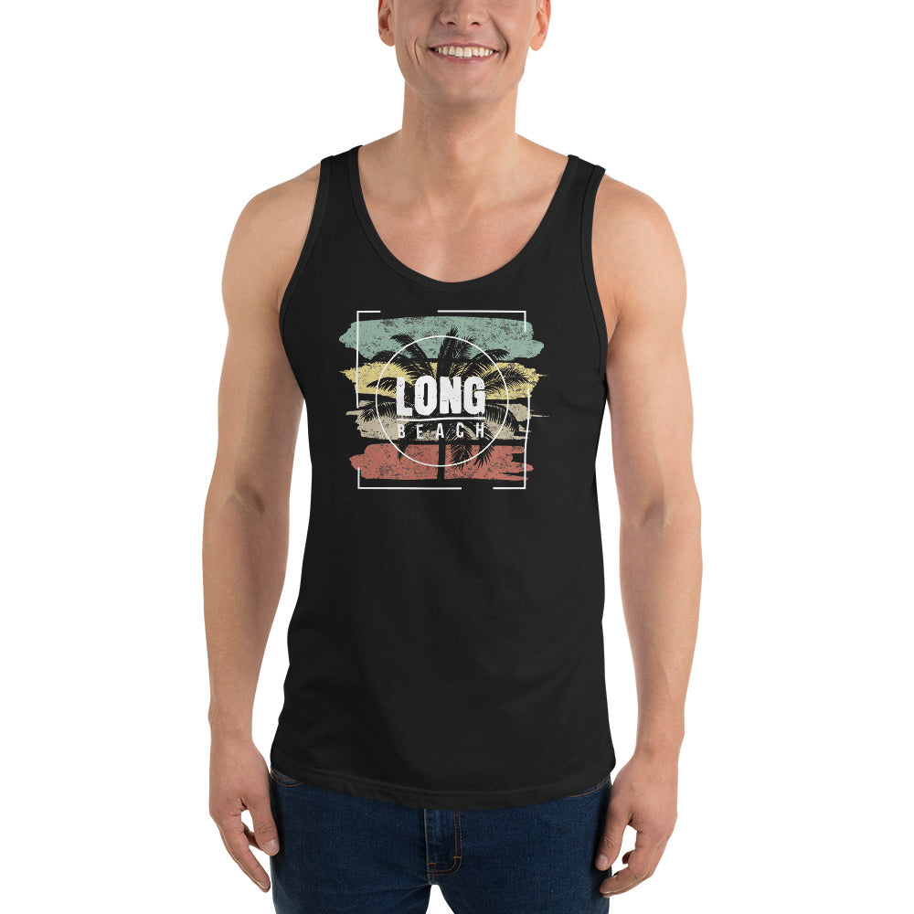 Cool Long Beach California Palm Tree Vacation Souvenir Unisex Tank Top