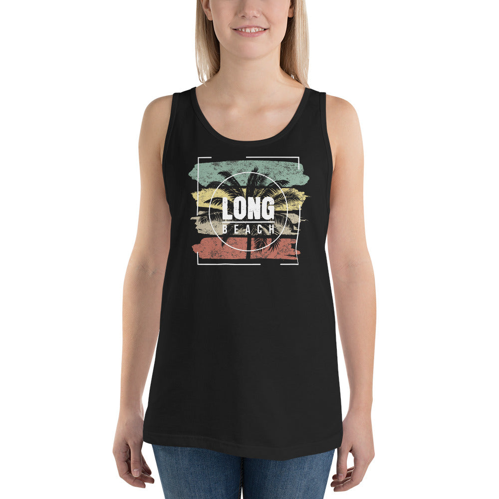 Cool Long Beach California Palm Tree Vacation Souvenir Unisex Tank Top