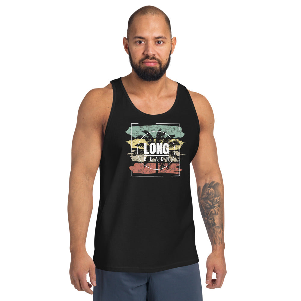 Cool Long Beach California Palm Tree Vacation Souvenir Unisex Tank Top