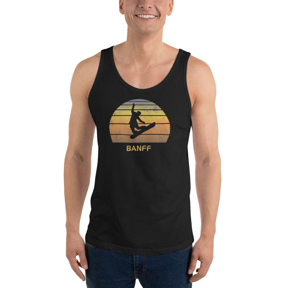 Retro Banff Canada Snowboarding Fan Unisex Tank Top