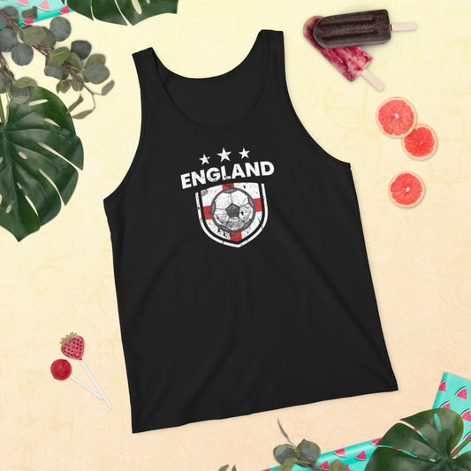 Retro England Soccer Team Football Fan English Flag Unisex Tank Top