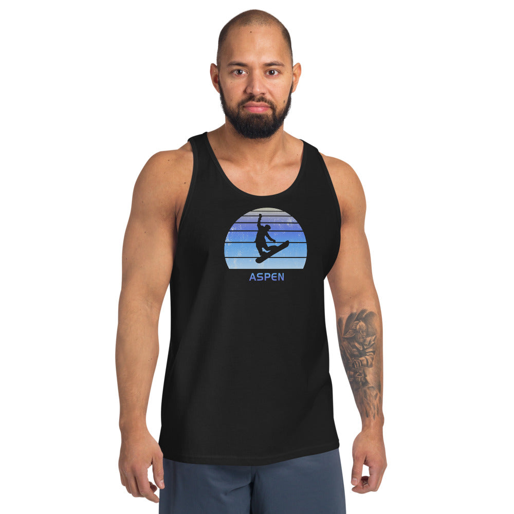 Retro Aspen Colorado Snowboarding Fan Unisex Tank Top