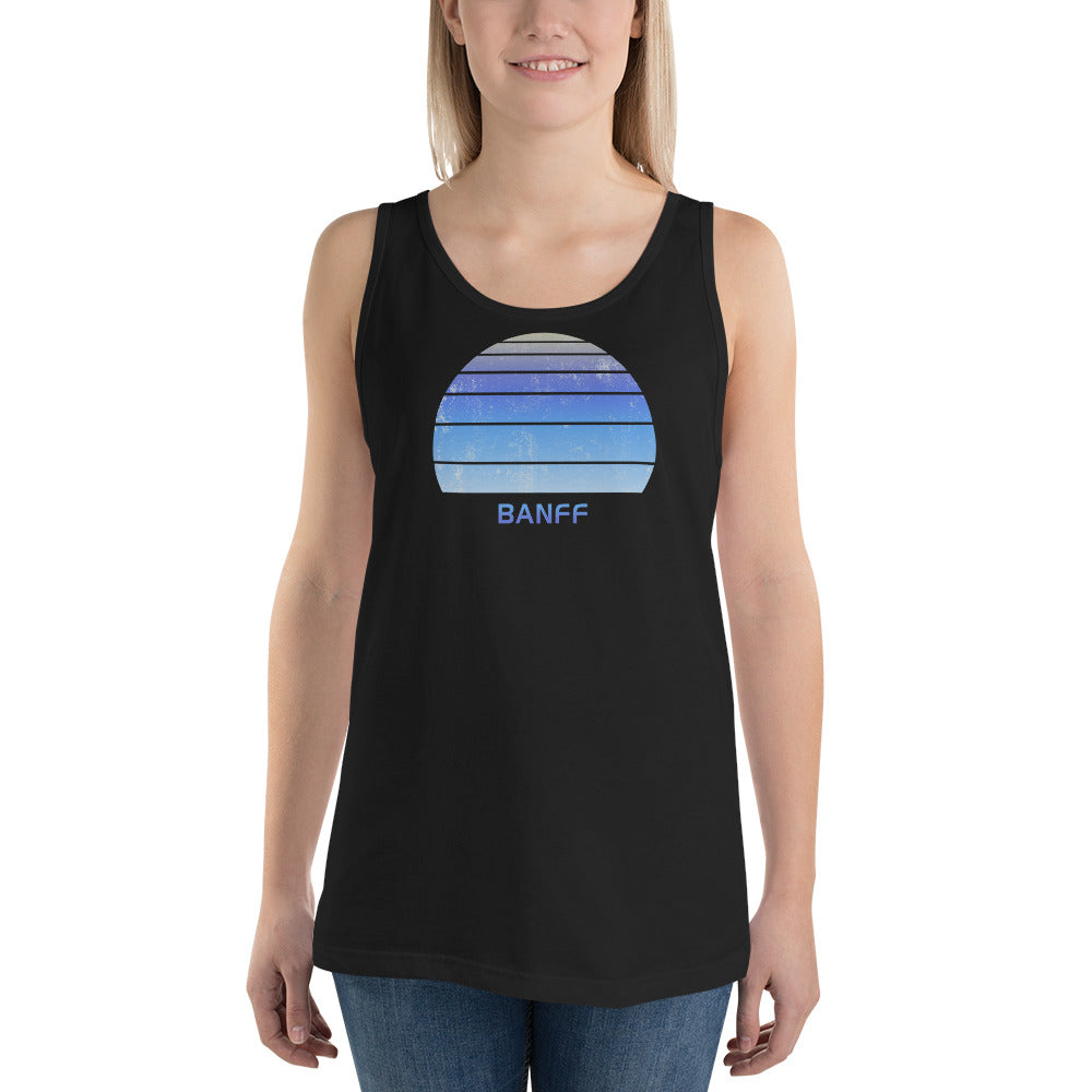 Retro Banff Canada Ski Skiing Fan Unisex Tank Top