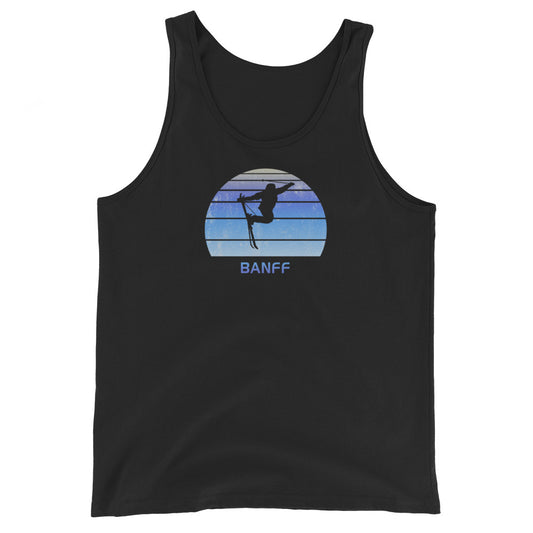 Retro Banff Canada Skiing Fan Unisex Tank Top