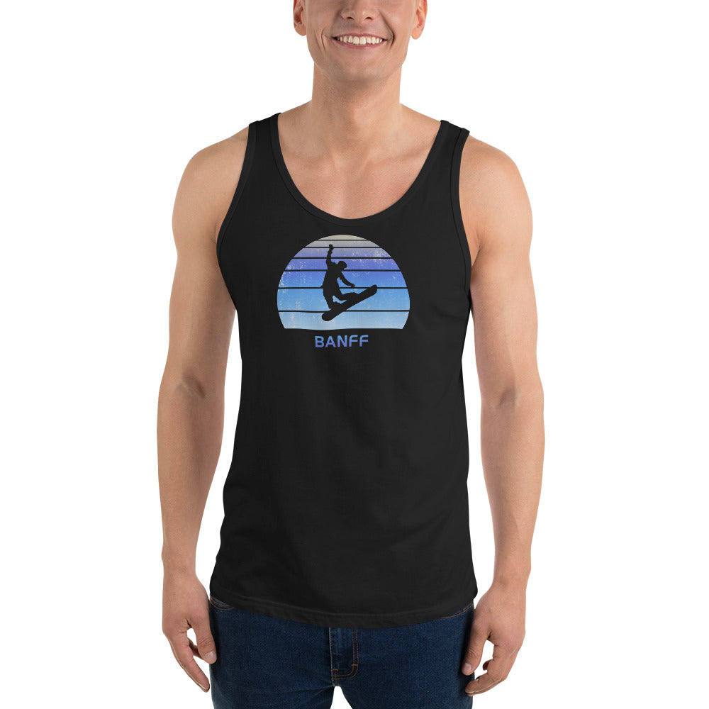 Retro Banff Canada Snowboarding Fan Unisex Tank Top