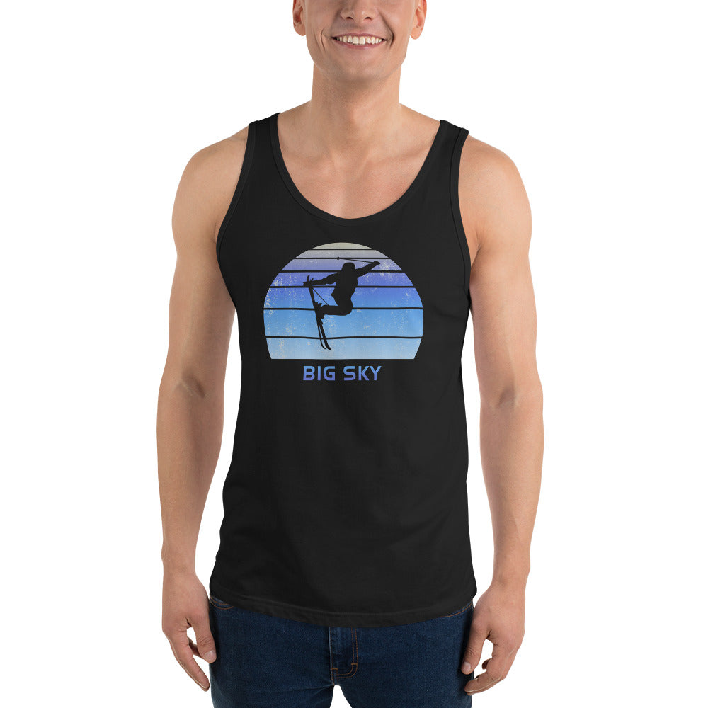 Retro Big Sky Montana Skiing Fan Unisex Tank Top