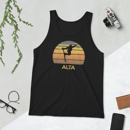 Cool Retro Alta Utah Skiing Ski Fan Unisex Tank Top