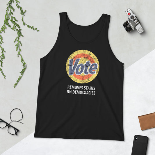 Vote Parody Political Democrats Funny Anti Trump Joke Unisex Tank Top