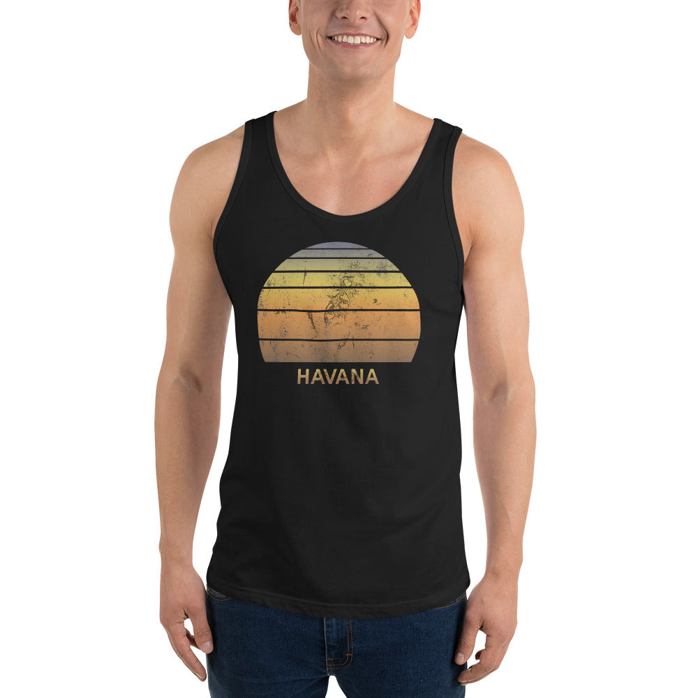 Retro Havana Cuba  Beach Vacation Souvenir Unisex Tank Top