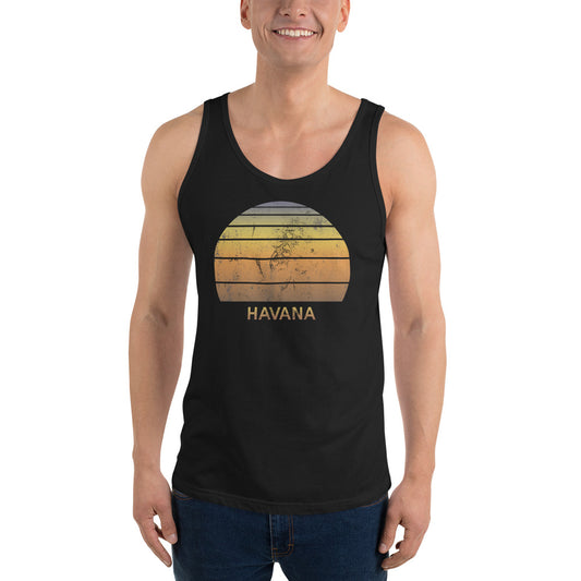 Retro Havana Cuba Beach Vacation Souvenir Unisex Tank Top