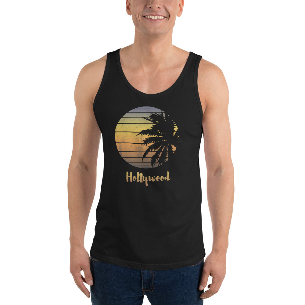 Retro Hollywood California  Palm Tree Vacation Souvenir Unisex Tank Top