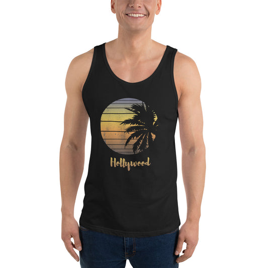 Retro Hollywood Florida  Palm Tree Vacation Souvenir Unisex Tank Top