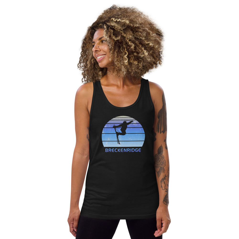 Retro Breckenridge Colorado Skiing Fan Unisex Tank Top