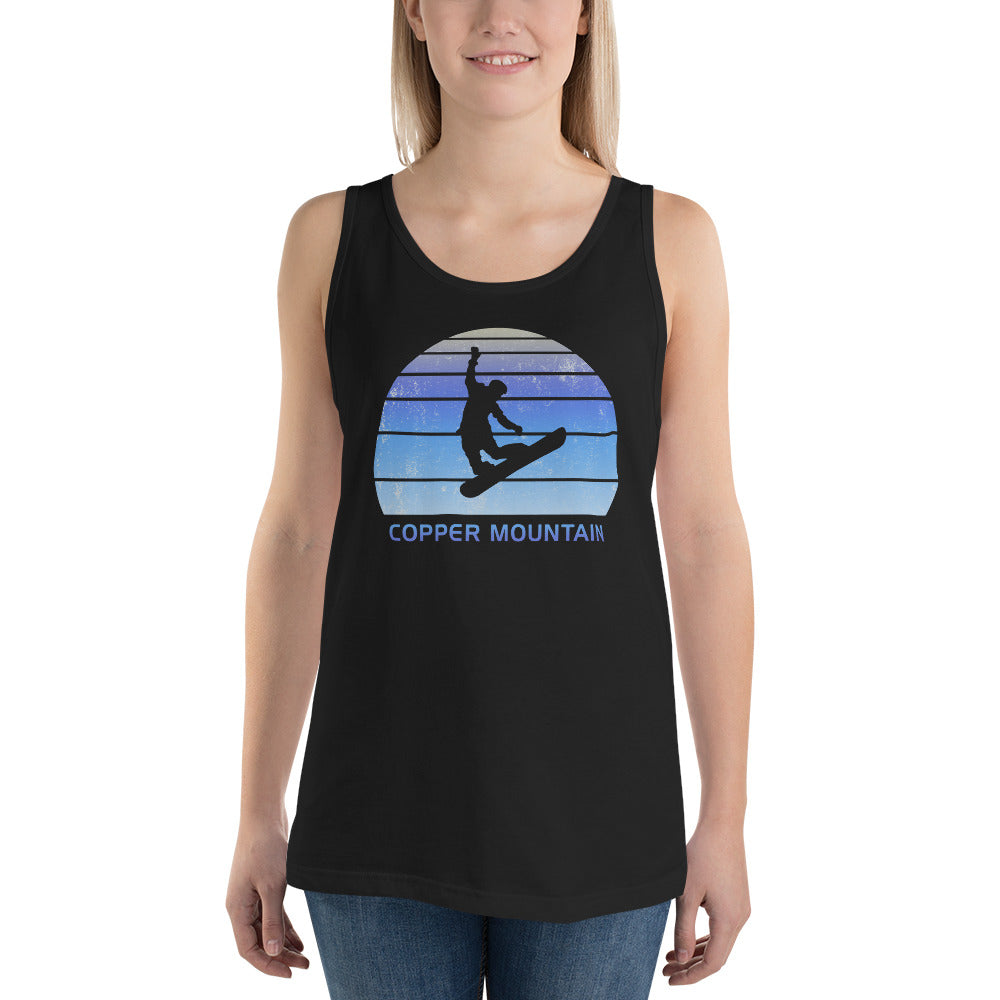 Retro Copper Mountain Colorado Snowboarding Fan Unisex Tank Top