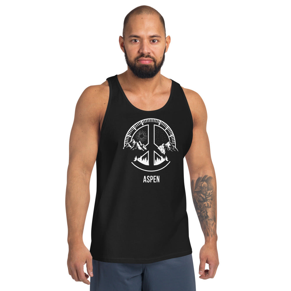 Aspen Colorado Skiing Snowboarding Camping Fan Unisex Tank Top