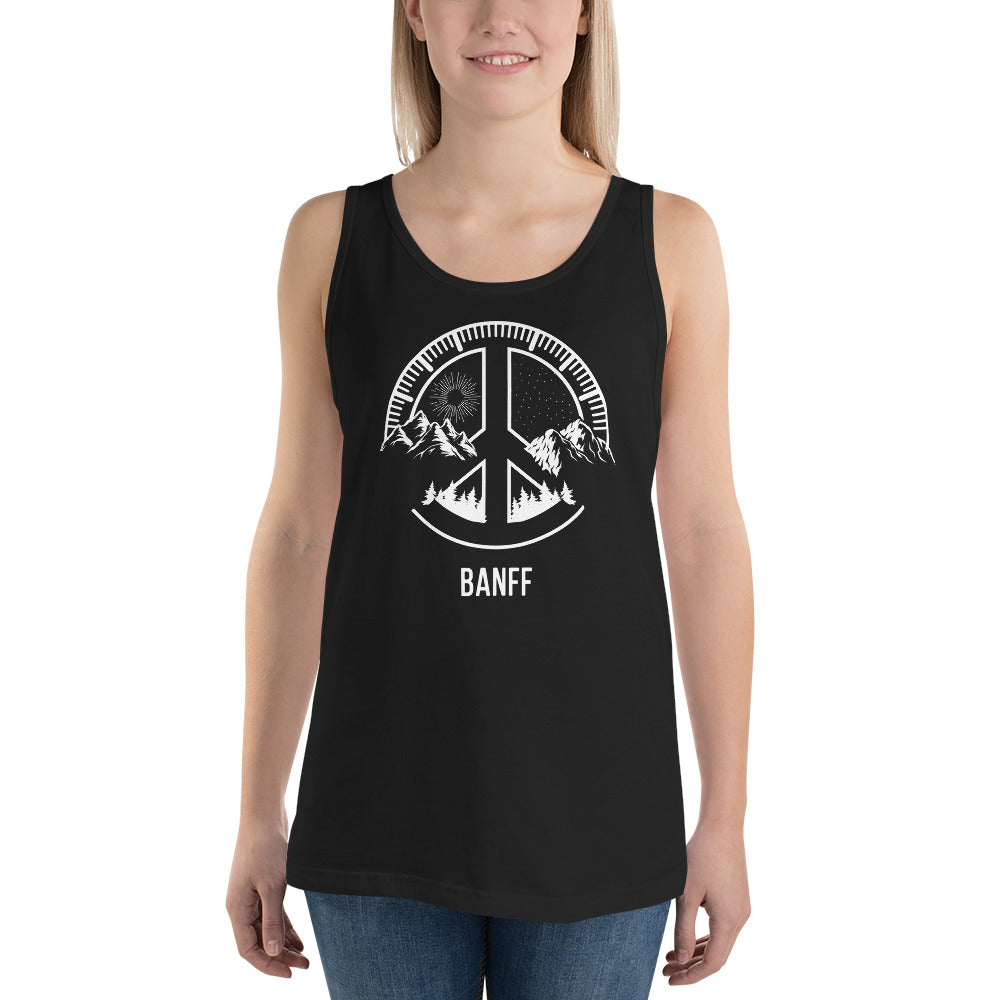 Banff Canada Skiing Snowboarding Camping Fan Unisex Tank Top