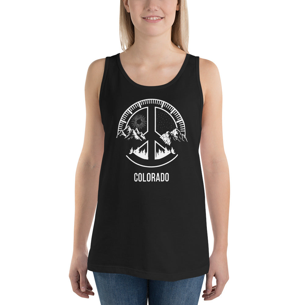 Crested Butte Colorado Skiing Snowboarding Camping Fan Unisex Tank Top