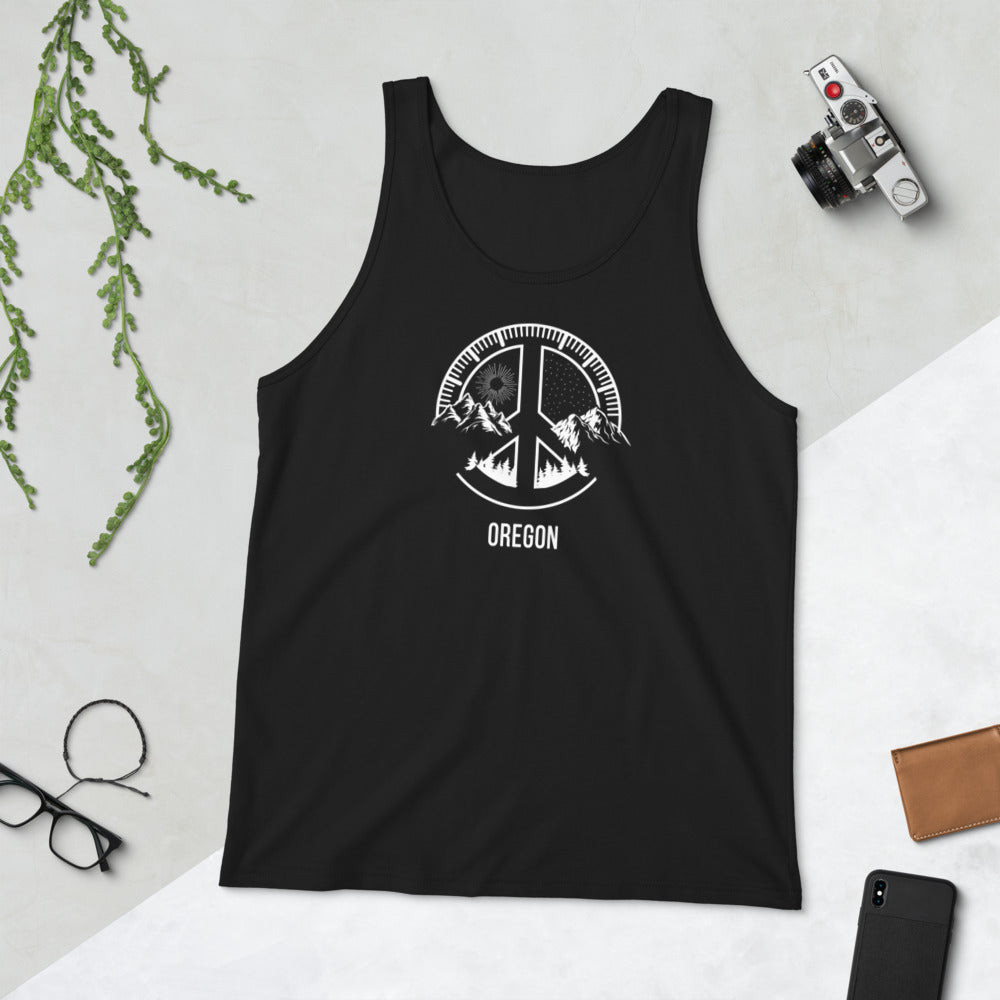 Oregon Skiing Snowboarding Camping Fan Unisex Tank Top