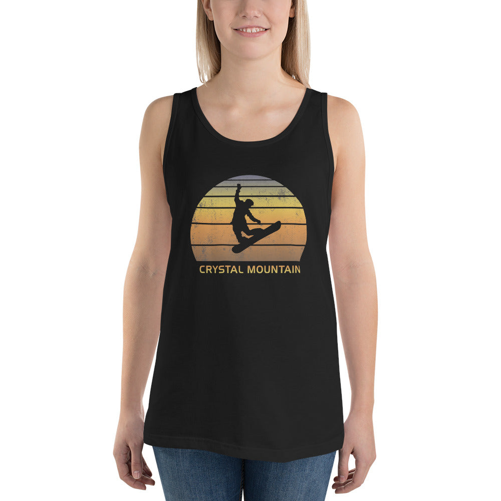 Retro Crystal Mountain Snowboarding Fan Unisex Tank Top