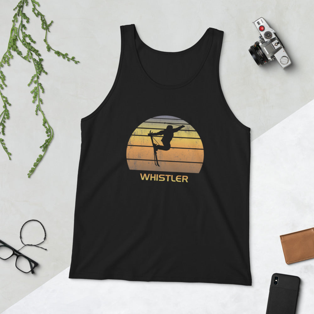 Cool Retro Whistler Canada Skiing Ski Fan Unisex Tank Top