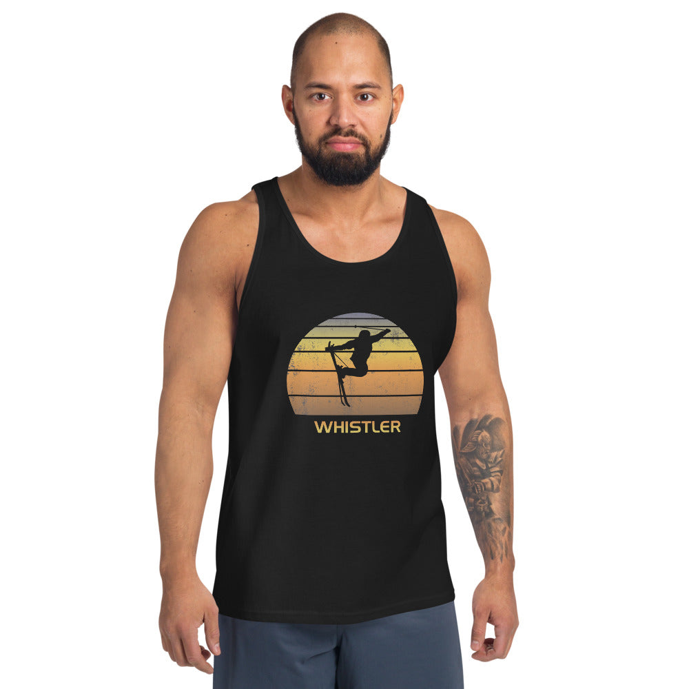 Cool Retro Whistler Canada Skiing Ski Fan Unisex Tank Top