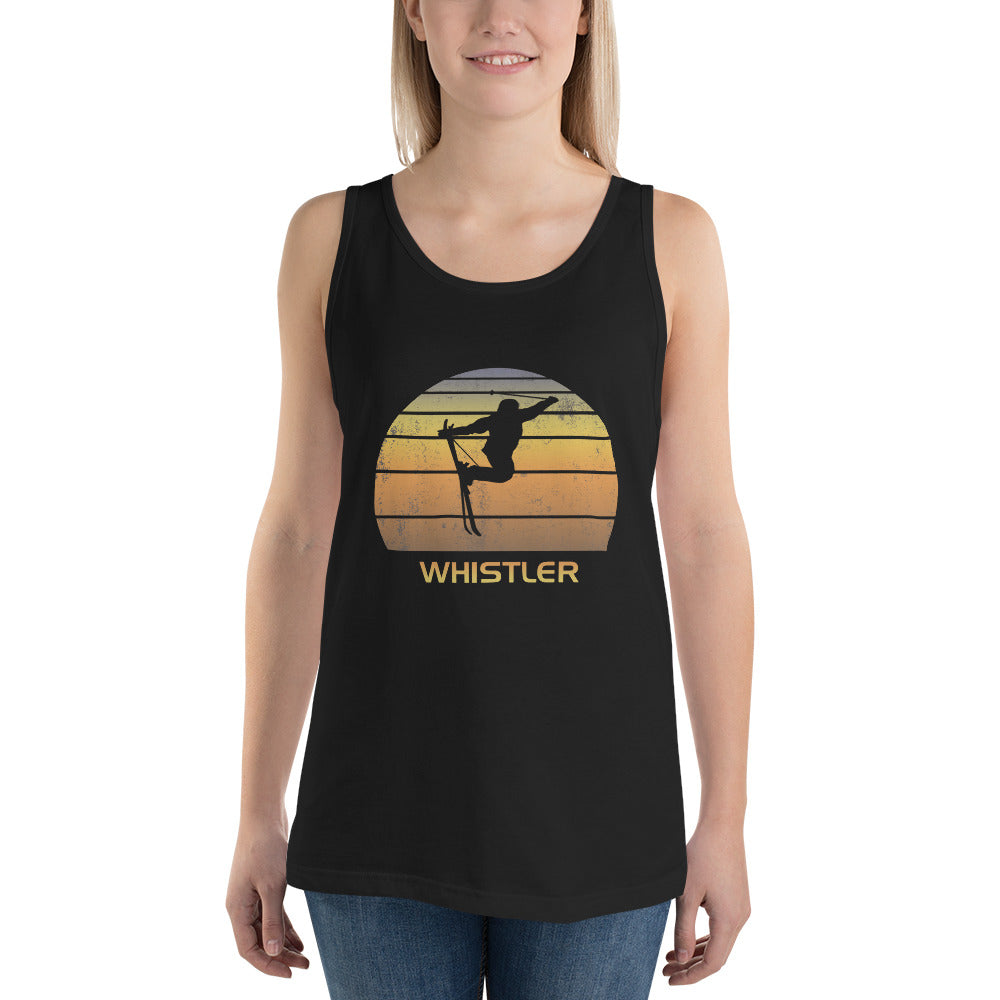 Cool Retro Whistler Canada Skiing Ski Fan Unisex Tank Top